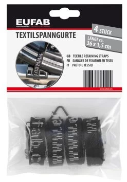 EUFAB Sangle De Serrage En Textile (pack De 4) 7 EUFAB Sangle De Serrage En Textile (pack De 4) -Vélo Soldes Eufab 12011 Textilspanngurt 4er Pack 3