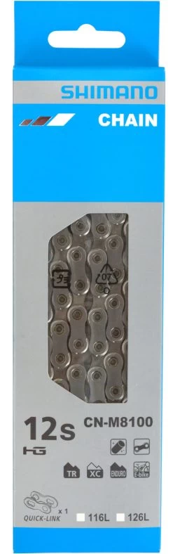 Shimano XT CN-M8100 Chaîne à 12 Vitesses Avec Quick-Link -Vélo Soldes Shimano XT CN M8100 12 fach Kette mit Quick Link 20072595