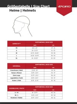 Giro Radix - MTB Helmet -Vélo Soldes sizing giro helme 1